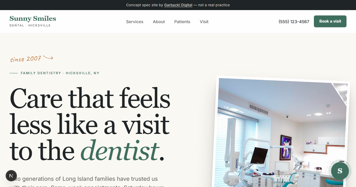 Sunny Smiles Dental — concept site